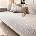 Sofa Cover | Cotton-Linen & Machine-Washable | Silicone Grip Backing