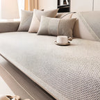Sofa Cover | Cotton-Linen & Machine-Washable | Silicone Grip Backing