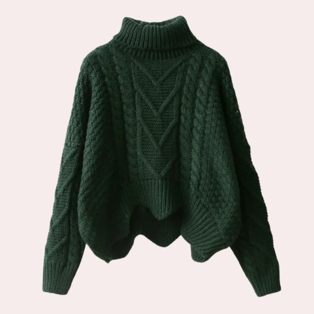 Turtleneck Sweater | Soft Cotton Knit | One Size