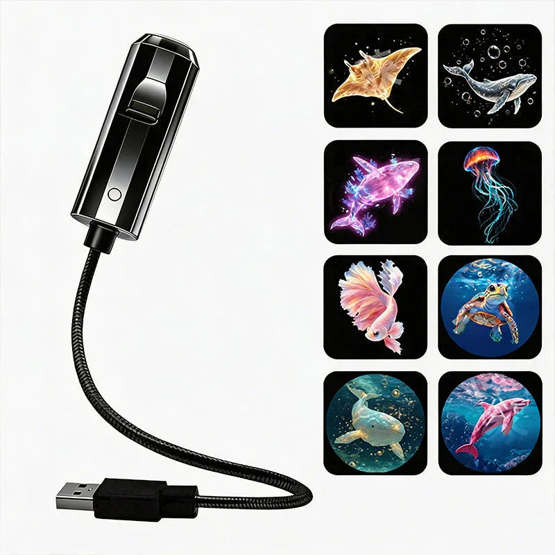 Star Projector | 10 Interchangeable Slides & Flexible USB Arm