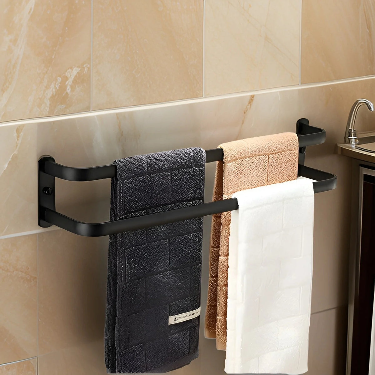 Towel Rack | 3-Tier Wall-Mounted Aluminum & Rust-Resistant