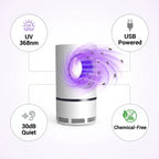 UV Light Insect Trap | 368nm UV & Silent Vortex Capture | USB-Powered