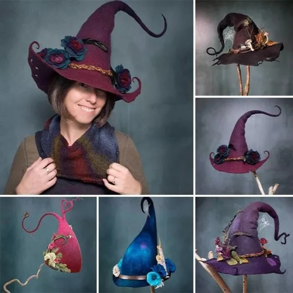 Witch Hat | Floral Design & Lightweight Adjustable Fit