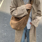 Shoulder Bag | Soft Suede Slouchy Design | Zipper Closure