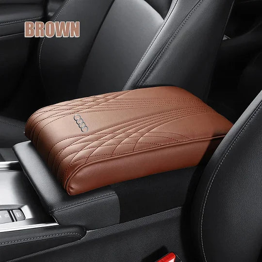 Car Armrest Cushion | Memory Foam Faux Leather | Slip-Resistant Surface