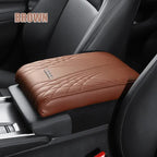 Car Armrest Cushion | Memory Foam Faux Leather | Slip-Resistant Surface