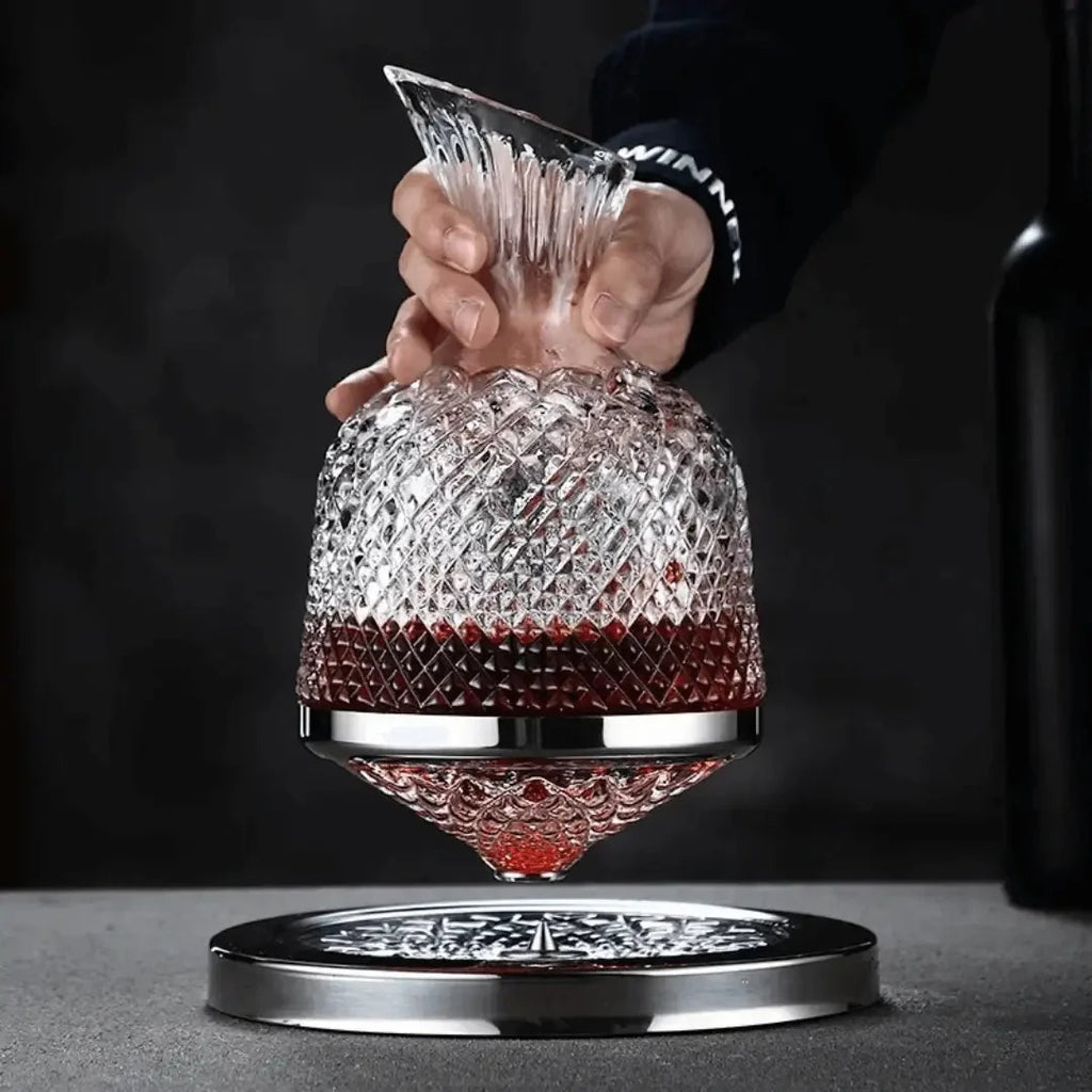 Wine Decanter | Lead-Free Crystal & 360° Rotating Base | 1.5 L