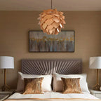 Pendant Lamp | Handcrafted Pine Wood Veneer & Dimmable LED Compatible | Diameter 38/45/68 cm
