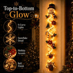 Christmas Door Hanger | Cordless Warm White Lights | 70 Cm