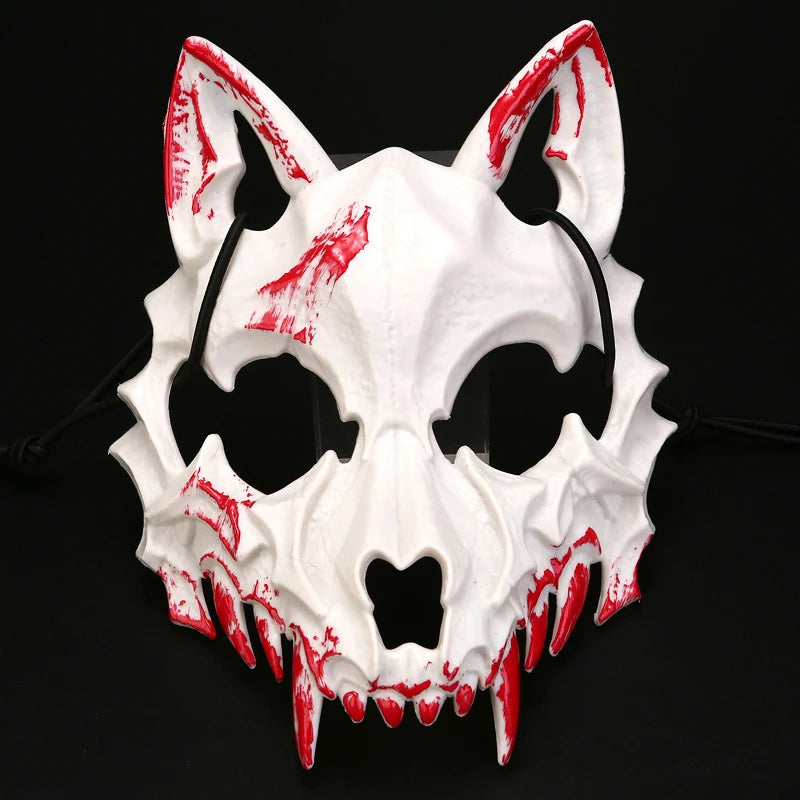 Half-Face Costume Mask | Sculpted Fangs & Adjustable Strap