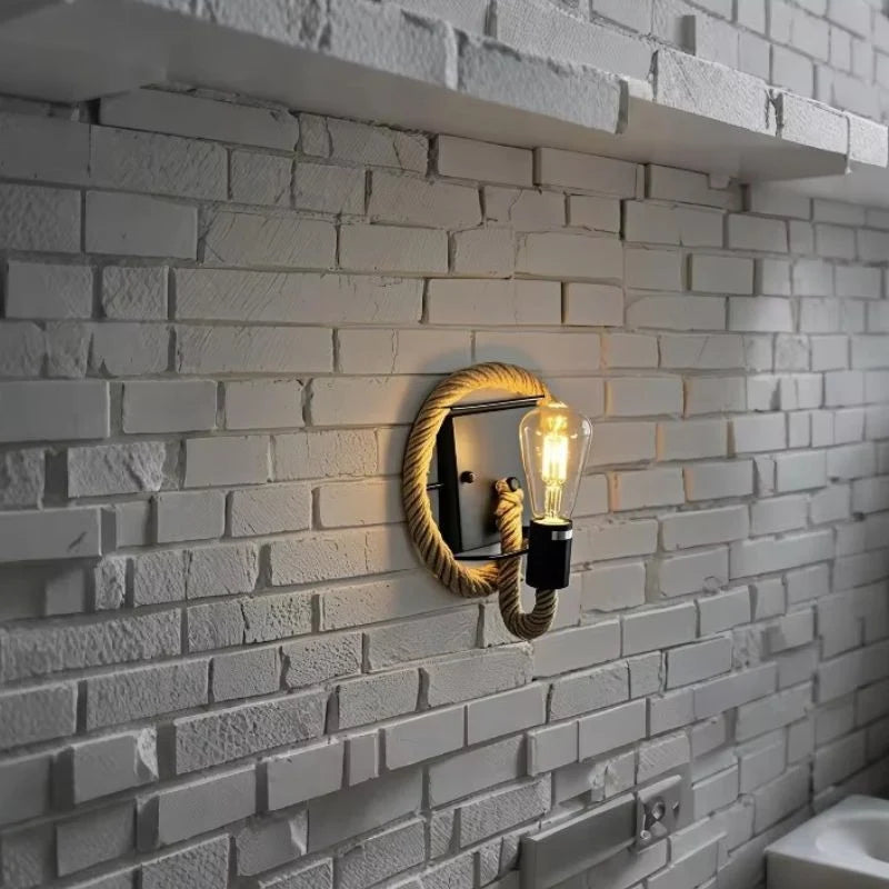 LED Wall Sconce | Coil-Inspired Black Metal