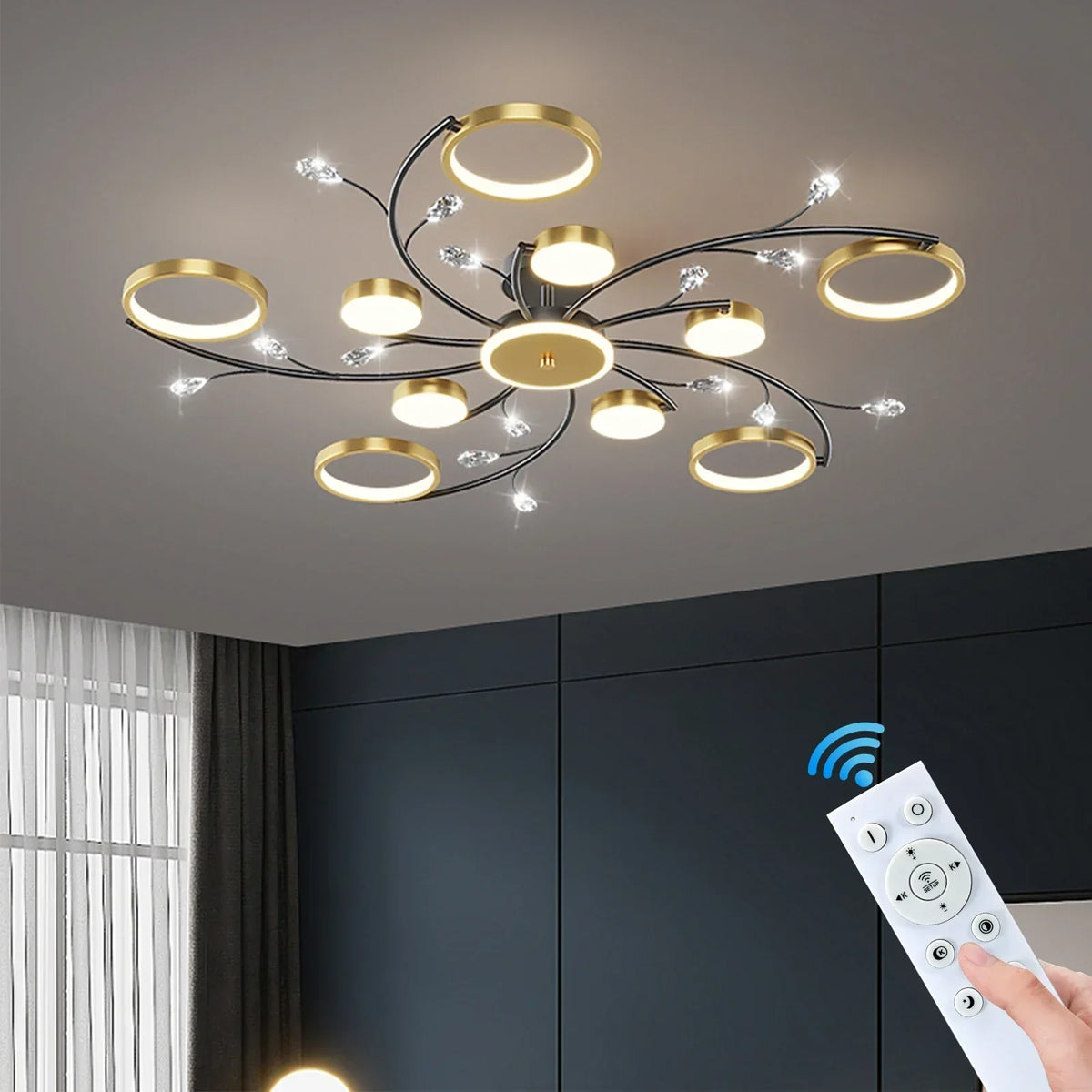 Pendant Light | Dimmable Metal & Acrylic | 8 Or 10 Bulbs