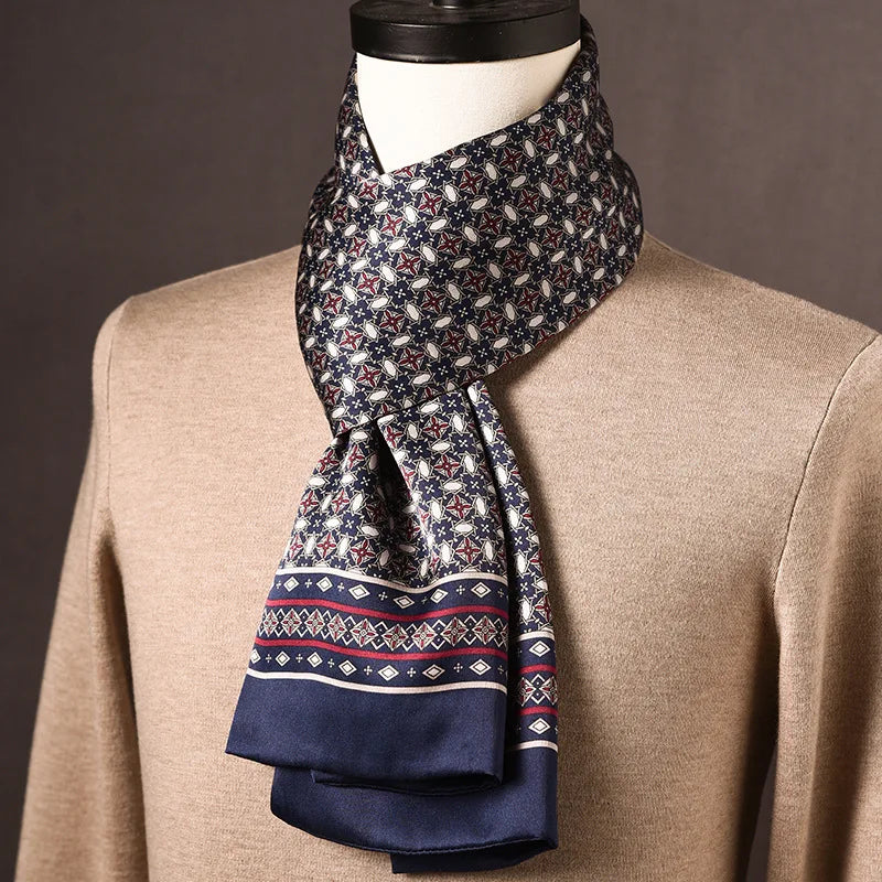 Silk Scarf | 100% Mulberry Silk Polka Dot Double-Layered | 160 x 25 cm