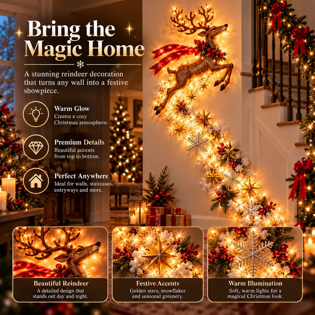 Christmas Wall Decoration | Cascading Design & Warm Lights