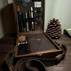 Writers Messenger Box | Walnut Briefcase-Style & Pen Loops | A5