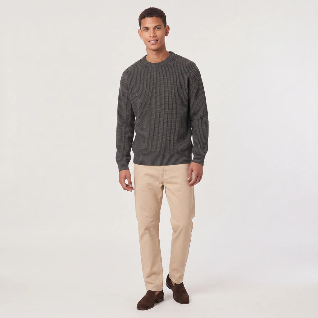 Men’s Sweater | Knitted Crew Neck & Rib-Knit Trim | Regular Fit