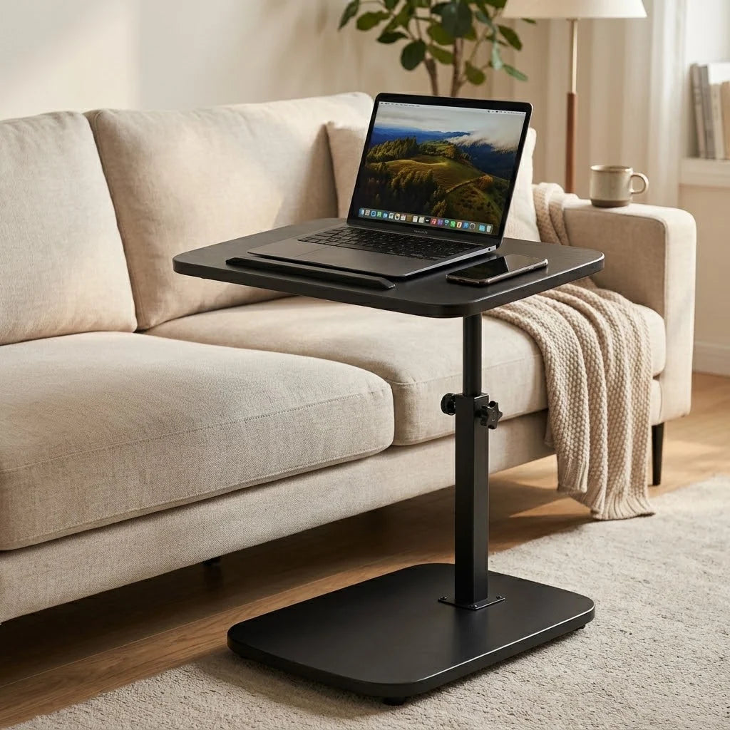 C-Shaped Laptop Table | Height-Adjustable & 360° Swivel | Tilting Tabletop