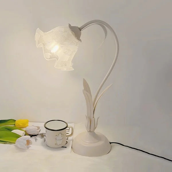 Table Lamp | Adjustable Arm & Vintage Floral | Cozy Ambient Glow