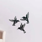 Wall Art | Black Metal Hummingbirds | 3-Piece Set