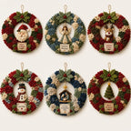 Christmas Wreath Craft Kit | 3D Fabric No-Sew | 30 cm Wreath