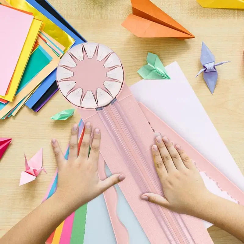 Paper Trimmer | 12-in-1 360° Rotating Blade & Measuring Guide