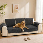 Sofa Cover | Plush Striped & Non-Slip | Machine Washable