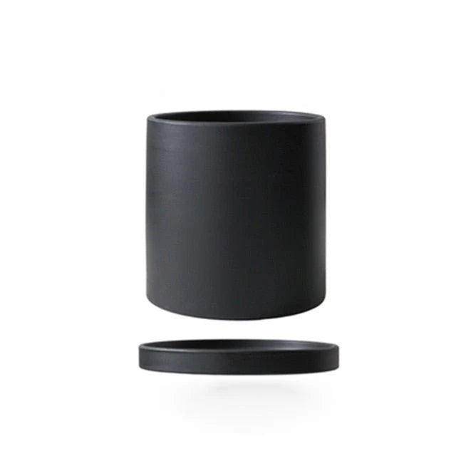 Plant Pot | Matte Glazed Ceramic, Matching Saucer & Drainage Hole