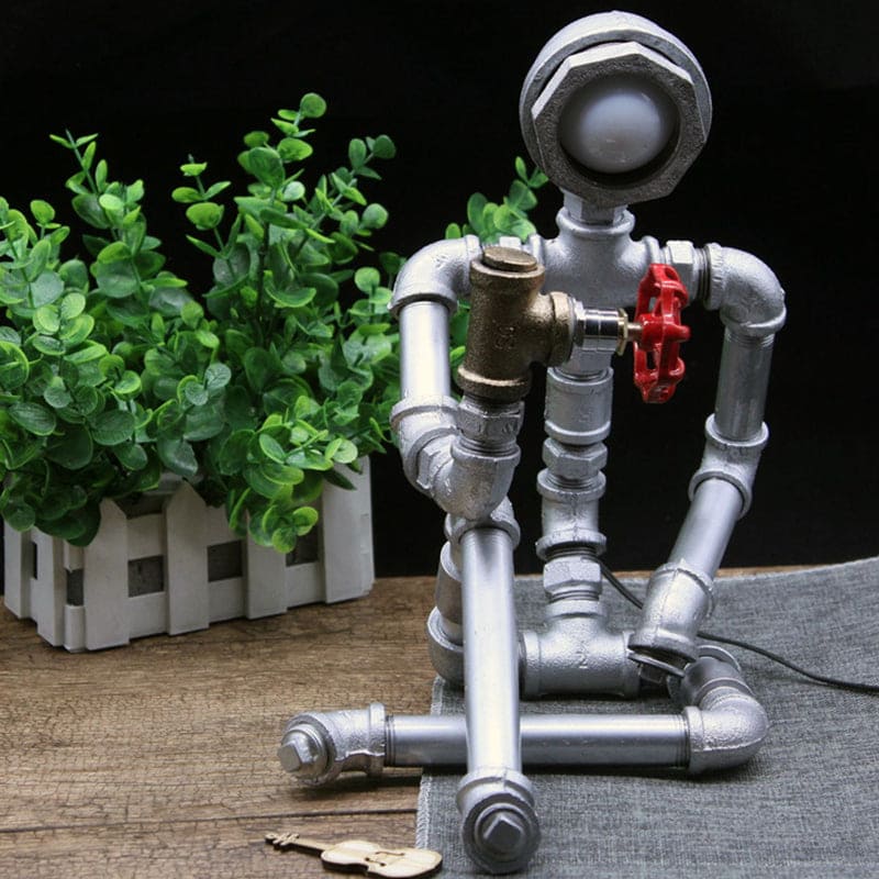 Table Lamp | Industrial Human Silhouette & USB Rechargeable LED