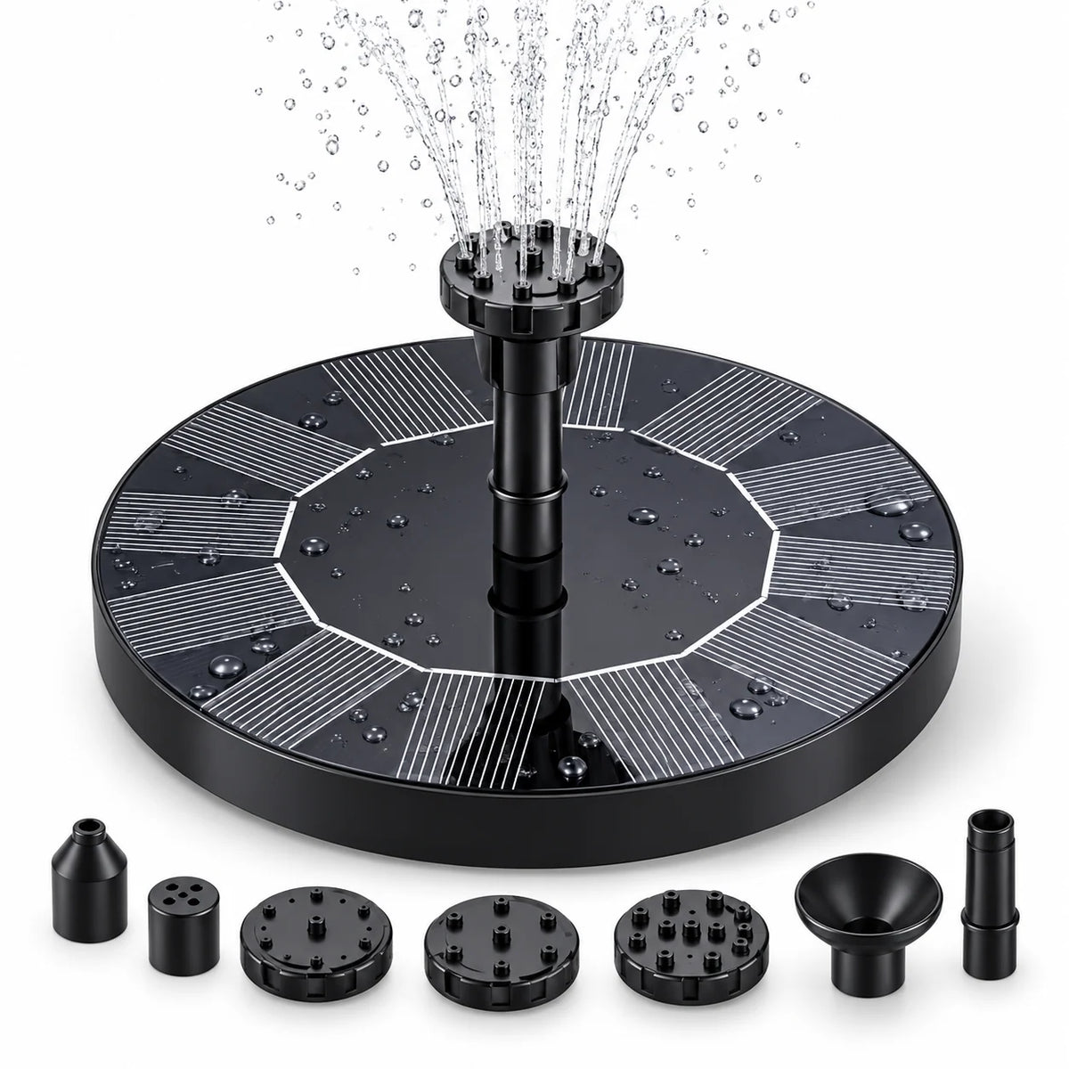 Solar Fountain Pump | Floating & Solar-Powered | Interchangeable Fountain Heads