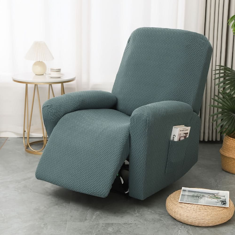 Recliner Cover | Stretch Fabric & Side Pocket | 4-Piece Set