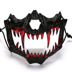 Half-Face Costume Mask | Sculpted Fangs & Adjustable Strap