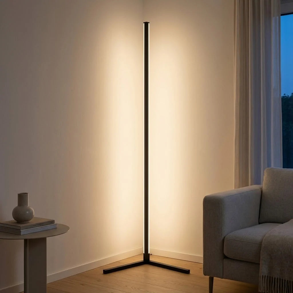 Corner Floor Lamp | Dimmable LED & Remote Control | 142 cm