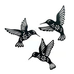Wall Art | Black Metal Hummingbirds | 3-Piece Set