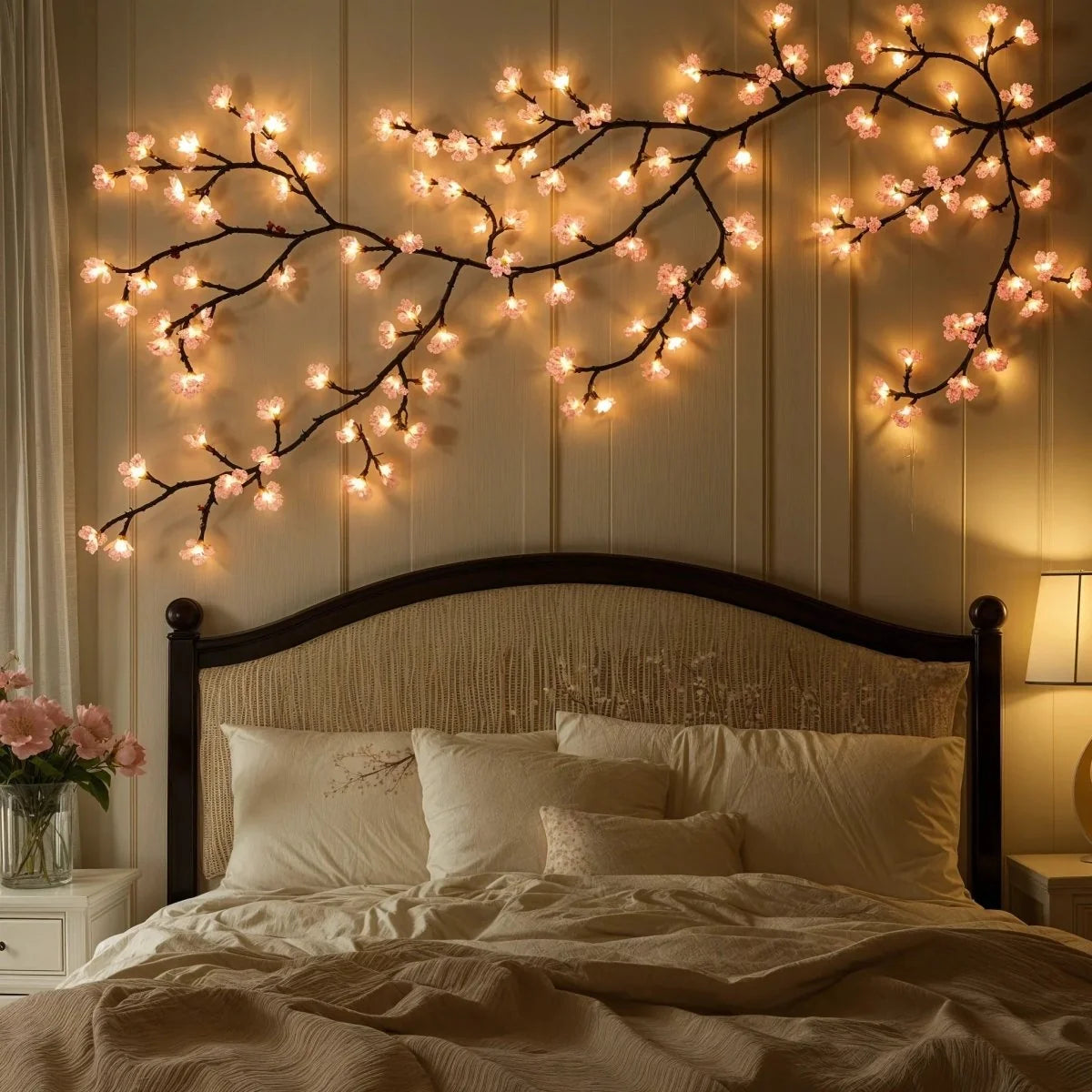 LED String Lights | Warm White & Soft Pink | USB-Powered | 72 LEDs, 1.6 m