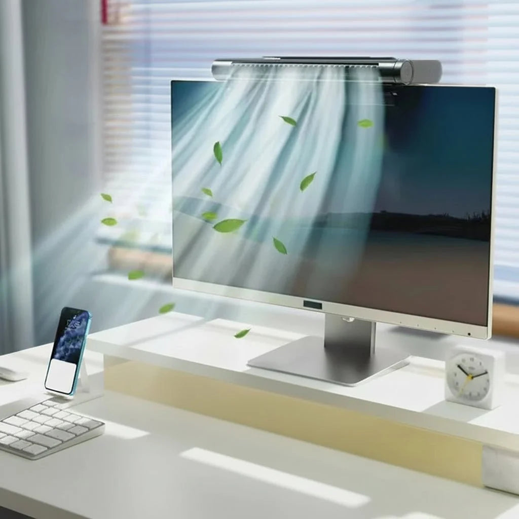 Desktop Fan | Bladeless USB-Powered | Adjustable Airflow & LED Lamp