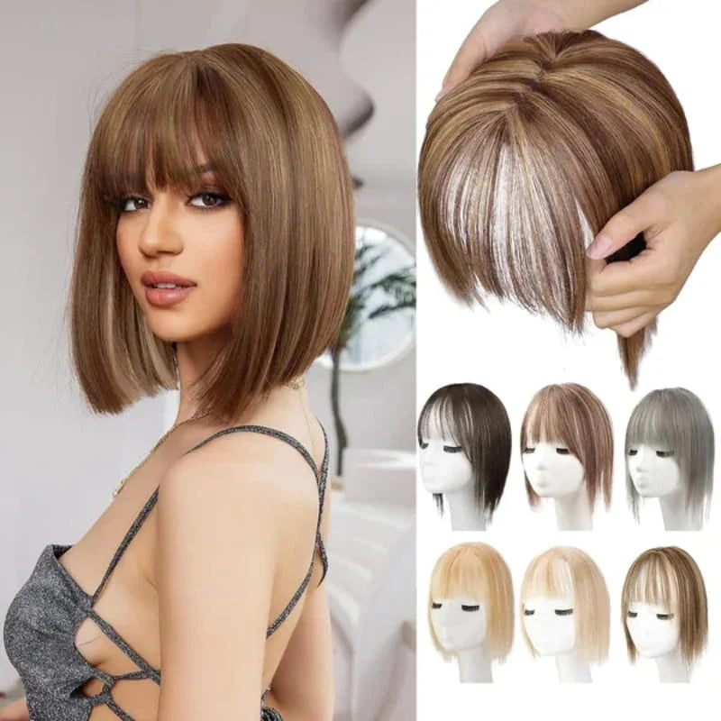 Hairpiece With Bangs | Natural-Looking Synthetic Hair & Added Volume