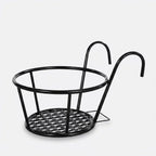 Balcony Plant Pot Holder | No-Drill Hook-On & Open-Grid Drainage | Set of 3
