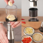 Manual Vegetable Chopper | Stainless Steel Zigzag Blade & Integrated Bowl