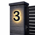 House Number Sign | Warm White LED Backlighting & IP68 Waterproof