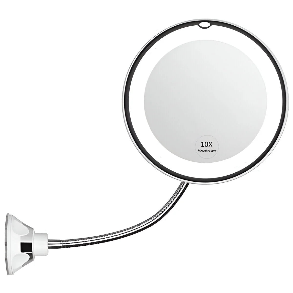 Makeup Mirror | 10X Magnification & LED | Suction Cup Mount