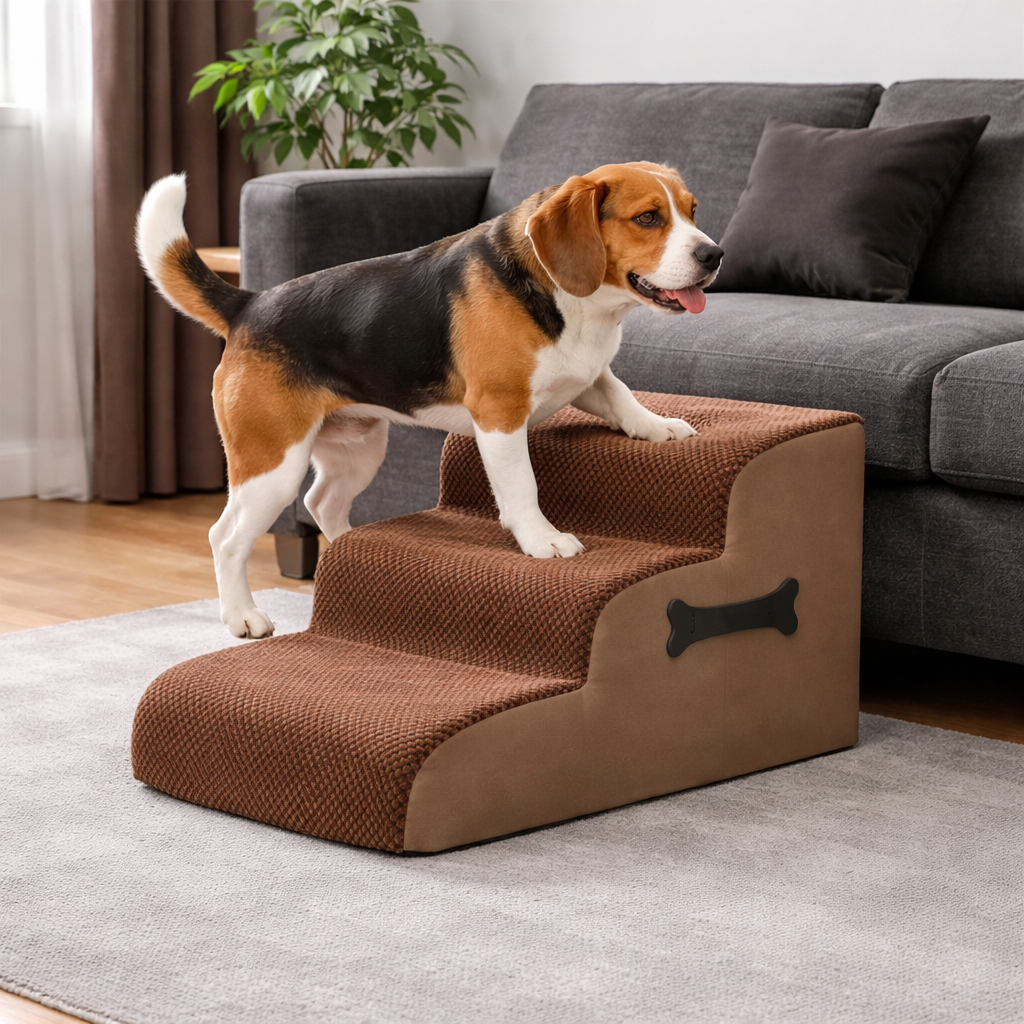 Dog Stairs | Gentle Ramp & Non-Slip Plush Surface | Modular Design