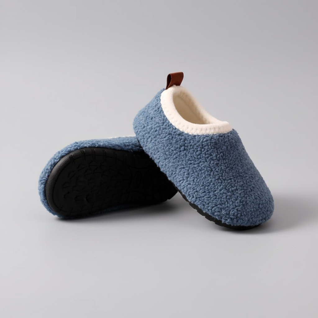 Kids' Slippers | Plush-Lined & Flexible Non-Slip Sole | Cotton Exterior