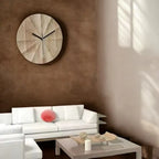 Round Wall Clock | Silent Movement & Khaki Wood Frame
