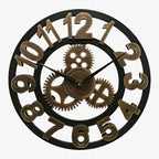 Wall Clock | Digital Display & Gear-Accented Bamboo | 30/40 cm