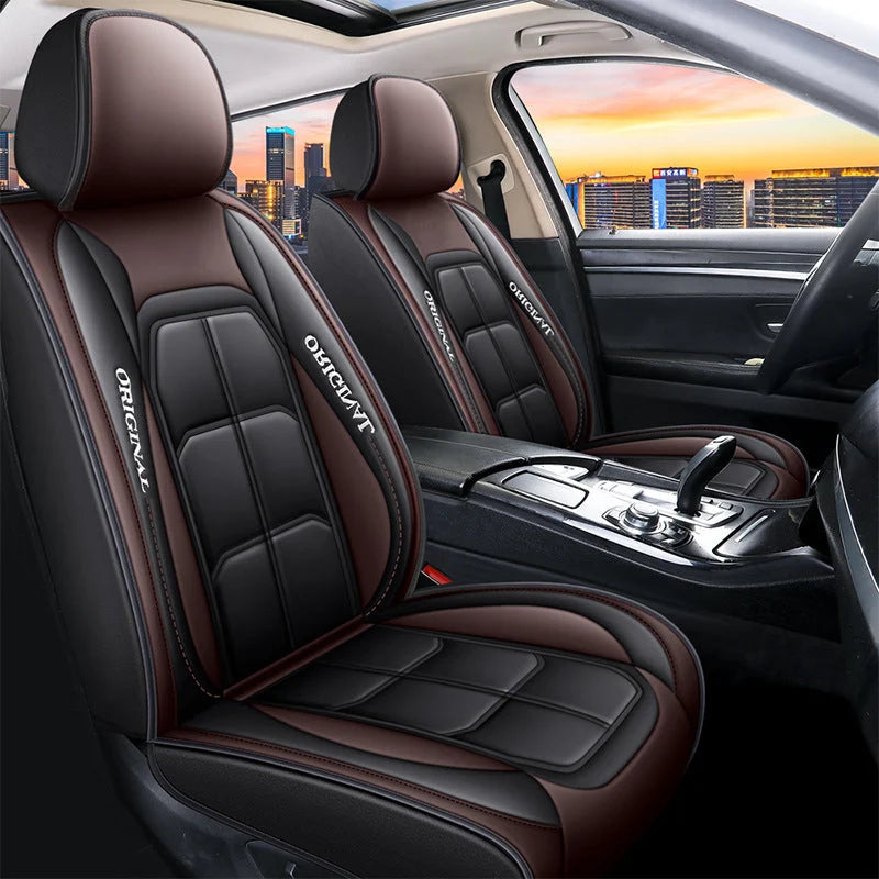 Front Car Seat Covers | PU Leather & Wipe-Clean | Universal Fit, Set of 2