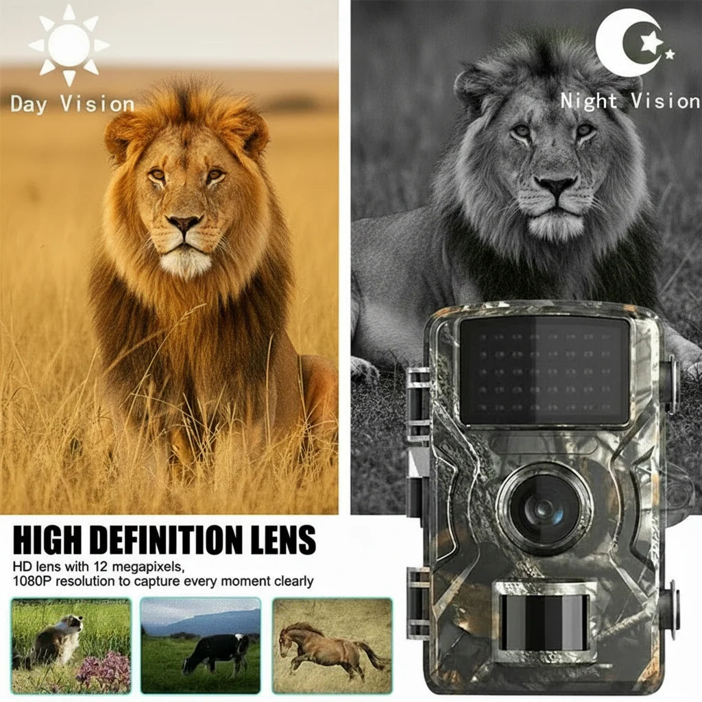Trail Camera | No-Glow Night Vision & IP66 Weatherproof | 1080p HD Video