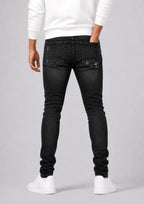 Men's Jeans | Slim Tapered Fit | Dark Wash & Ripped Details