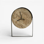Table Clock | Decorative Stone Gold & Black | Indoor Use