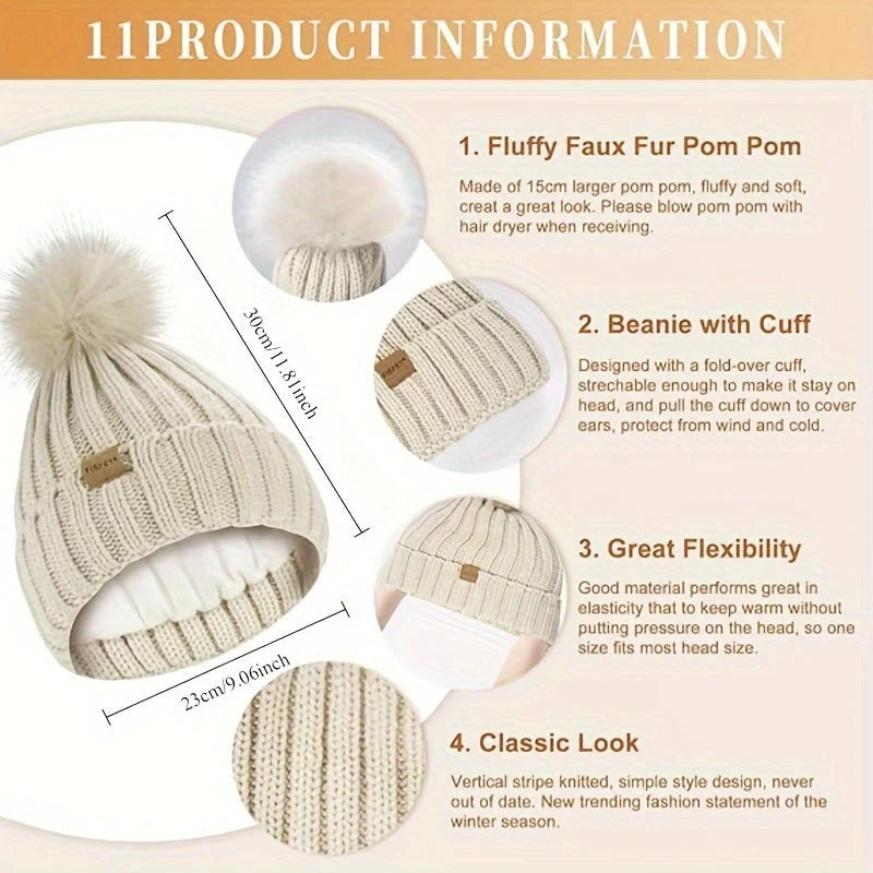 Hat, Scarf & Gloves Set | Knitted & Touchscreen | One Size