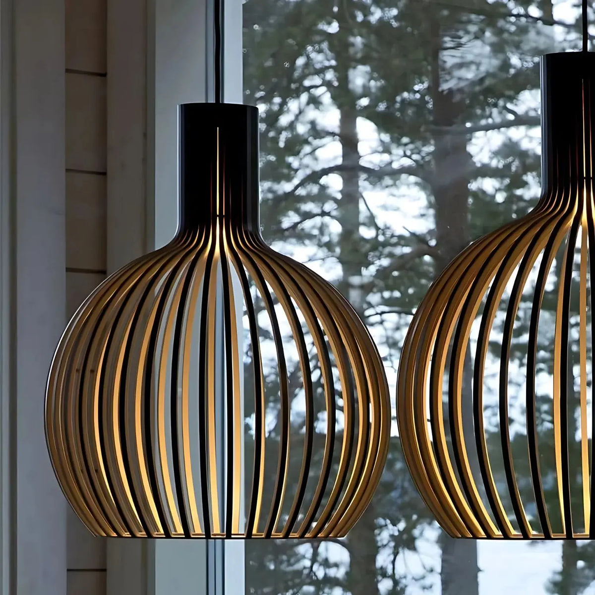 Pendant Lamp | Scandinavian Wood & Metal | 3 Sizes